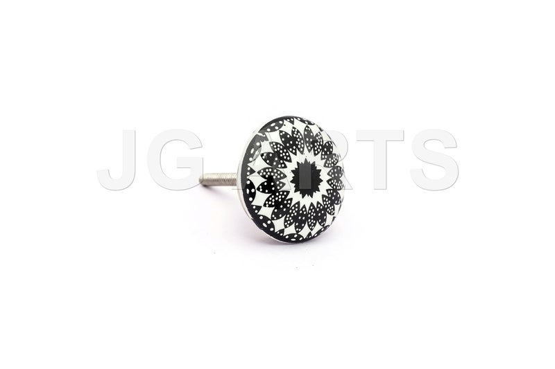 JGARTS Set of 10 Black Ceramic Porcelain Pottery Cabinet knob Drawer pulls Furniture Handles Shabby Chic Vintage - Image 5